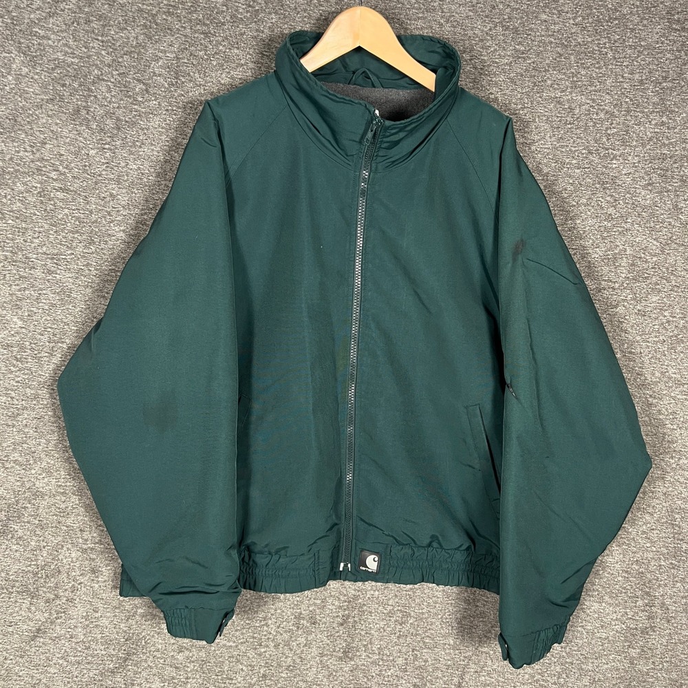 Carhartt Mens 2XL/3XL? Green Full Zip Active Jacket‎ Coat, Workwear Bomber